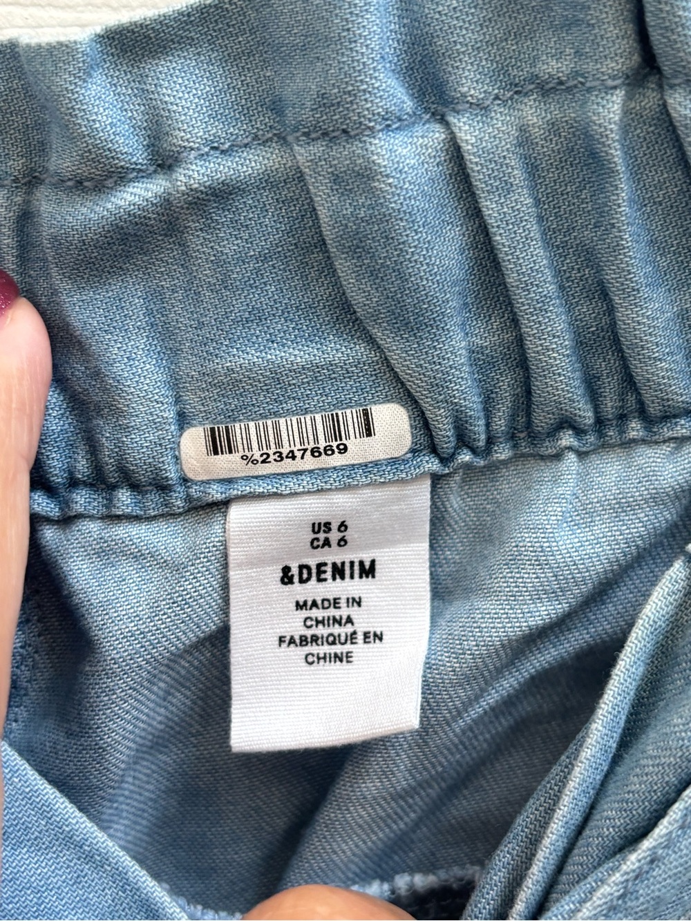 H&M Paper Bag Light Blue Tie-Waist Wide Leg Pants, Size 6, EUC - Picture 3 of 6